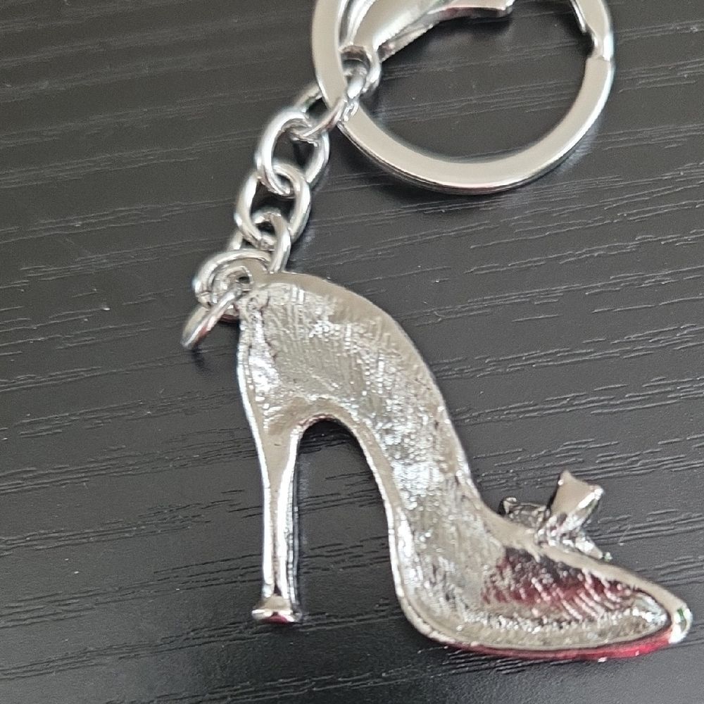 MWOT Silver Rhinestone High Heel Keychain - Picture 3 of 4